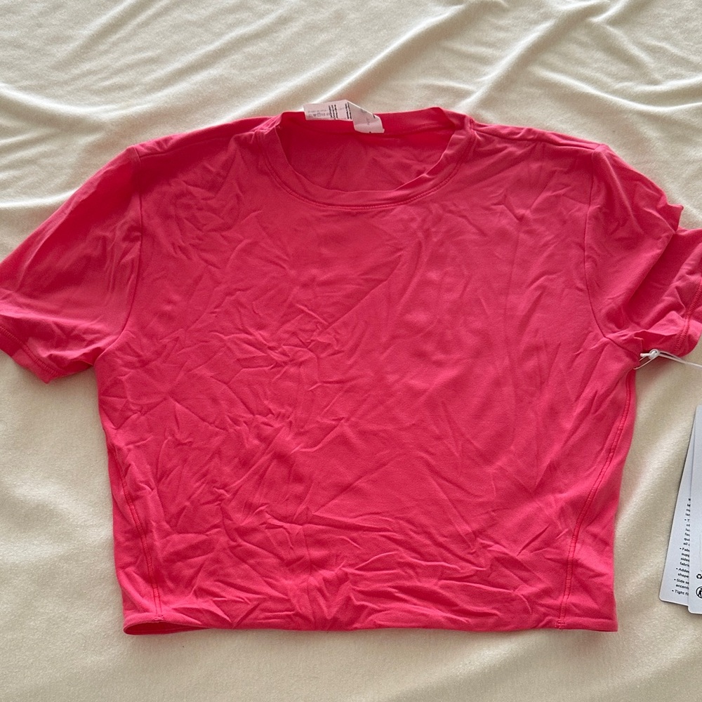 Women’s Pink Crewneck Short Sleeve Top